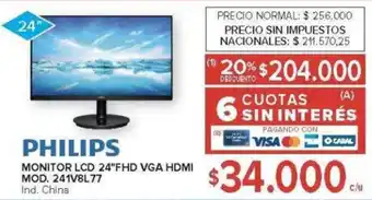 Carrefour Philips monitor lcd 24" oferta