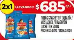 Supermercados DIA Luchetti fideos spaghetti/tallarin/ mostachol/tirabuzón oferta