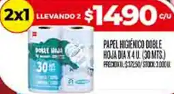 Supermercados DIA Dia papel higiénico doble hoja oferta