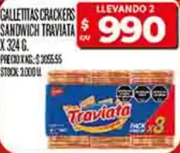 Supermercados DIA Traviata gallettas crackers sandwich oferta