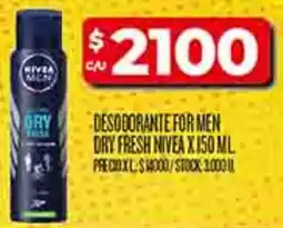 Supermercados DIA Nivea desodorante for men dry fresh oferta