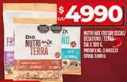 Supermercados DIA Dia nutri mix frutas secas/ desayuno/terra oferta