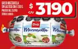Supermercados DIA Dia queso mozzorella sin lactosa oferta