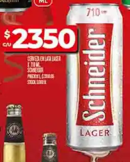 Supermercados DIA Schneider lager cerveza en oferta