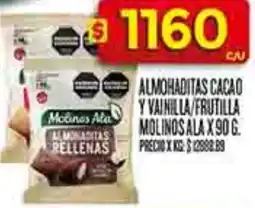 Supermercados DIA Ala almohaditas cacao y vainilla/frutilla molinos oferta
