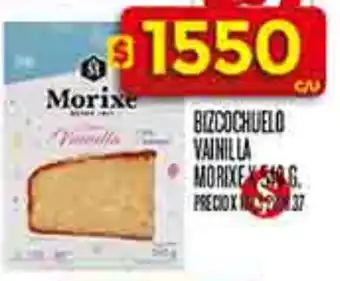 Supermercados DIA Morixe bizcochuelo vainilla oferta