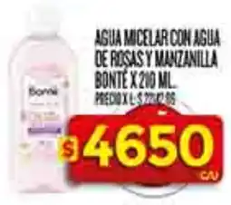 Supermercados DIA Bonté agua micelar con agua de rosas y manzanilla oferta