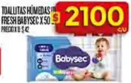 Supermercados DIA Babysec toallitas húmedas fresh oferta