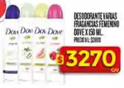 Supermercados DIA Dove desodorante varias fragancias femenino oferta