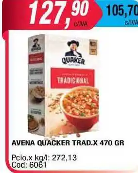 Maxiconsumo Quacker Avena Trad. x 470gr oferta