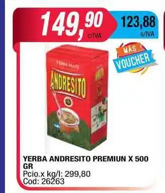 Maxiconsumo Andresito Premium Yerba x 500gr oferta