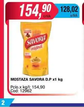 Maxiconsumo Savora Original Mostaza D.p x1kg oferta