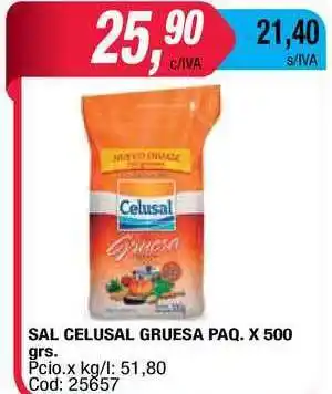 Maxiconsumo Celusal Sal Gruesa Paq. x 500grs oferta