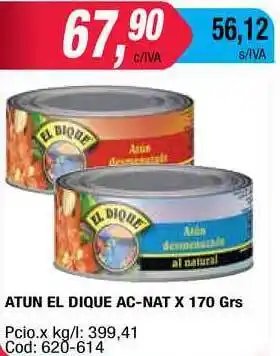 Maxiconsumo El Dique Atun Ac/nat x 170grs oferta