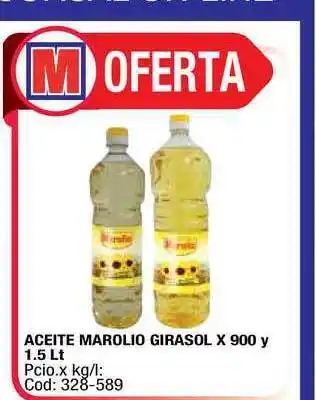 Maxiconsumo Marolio Aceite Girasol x 900 y 1.5lt oferta