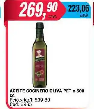 Maxiconsumo Aceite Cocinero Oliva x 500cc oferta
