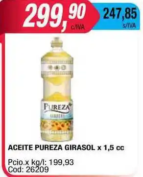Maxiconsumo Pureza Aceite Girasol x 1,5cc oferta