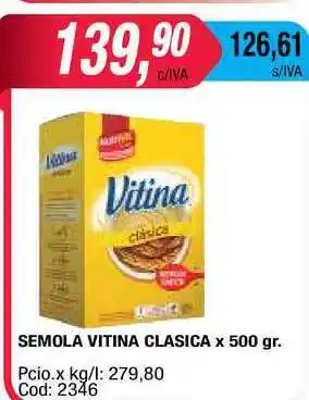 Maxiconsumo Vitina Semola Clasica x 500gr oferta