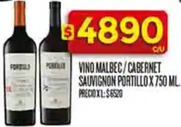 Supermercados DIA Portillo vino malbec/cabernet sauvignon oferta