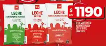 Supermercados DIA Dia leche sachet entera vetpa pasteurizada oferta