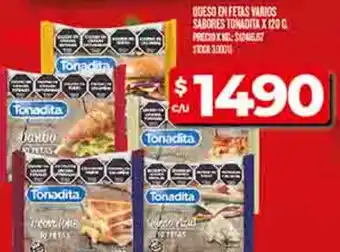 Supermercados DIA Tonadita queso en feels varios sabores oferta
