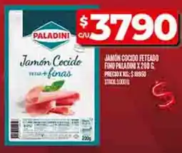 Supermercados DIA Paladini jamón cocido feteado fino oferta