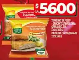 Supermercados DIA Supremas de pollo crocantes/napolitana granja del sol oferta