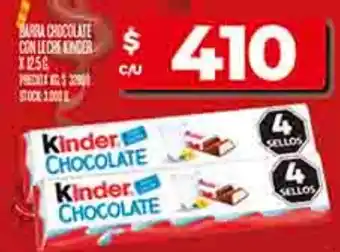 Supermercados DIA Kinder barra chocolate con leche oferta
