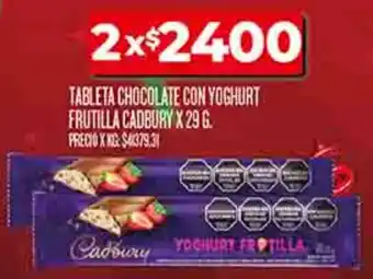 Supermercados DIA Cadbury tableta chocolate con yoghurt frutilla oferta
