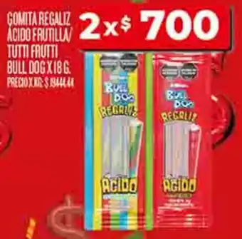 Supermercados DIA Gomita regaliz tutti frutti bull dog oferta
