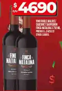 Supermercados DIA Finca natalina vino roble malbec cabernet sauvignon oferta