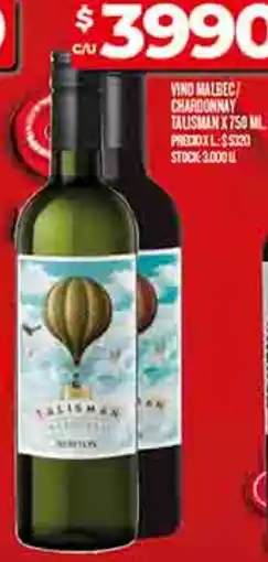 Supermercados DIA Talisman vino malbec chardonnay oferta
