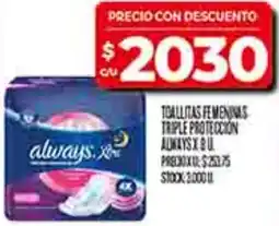 Supermercados DIA Always toallitas femeninas triple proteccion oferta