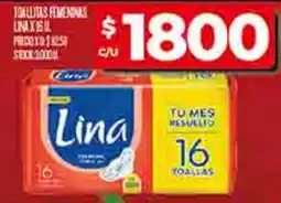 Supermercados DIA Lina toallas femeninas oferta