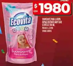 Supermercados DIA ecovita suavizante para la ropa hipoalergenico baby care oferta