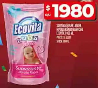 Supermercados DIA ecovita suavizante para la ropa hipoalergenico baby care oferta