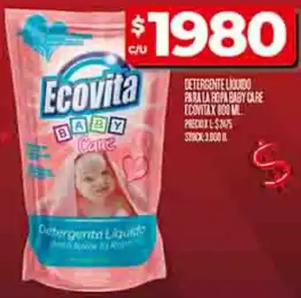 Supermercados DIA Ecovita baby cane detergente liquido oferta