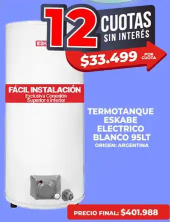 Supermayorista Vital Termotanque eskabe electrico blanco oferta