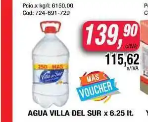 Maxiconsumo Agua Villa Del Sur x 6.25lt oferta