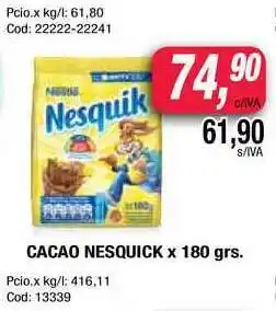 Maxiconsumo Cacao Nesquick x180grs oferta