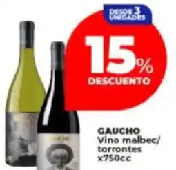 Supermayorista Vital Gaucho vino malbec/ torrontes oferta
