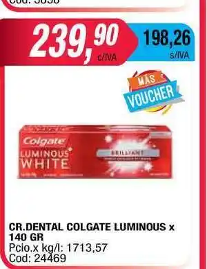 Maxiconsumo Colgate Luminous Cr. Dental 140gr oferta