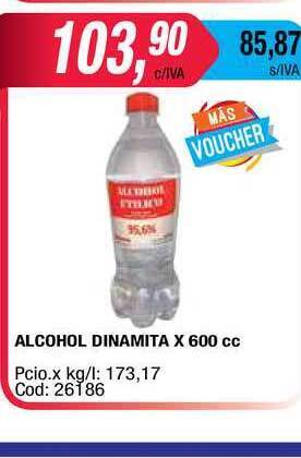Maxiconsumo Alcohol Dinamita x 600cc oferta