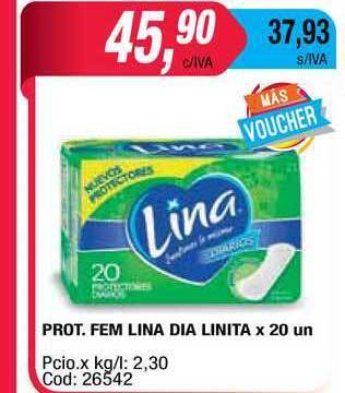 Maxiconsumo Lina Dia Linita Prot. Fem x 20un oferta