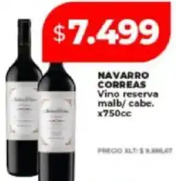 Supermayorista Vital Navarro correas vino reserva malb/cabe oferta
