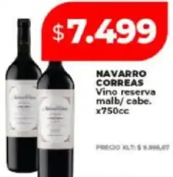 Supermayorista Vital Navarro correas vino reserva malb/cabe oferta