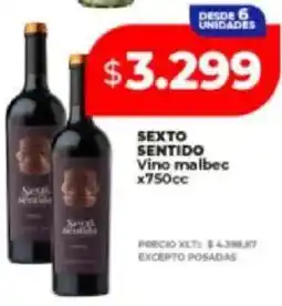 Supermayorista Vital Sexto sentido vino malbec oferta
