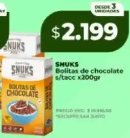 Supermayorista Vital Snuks bolitas de chocolate s/tacc oferta