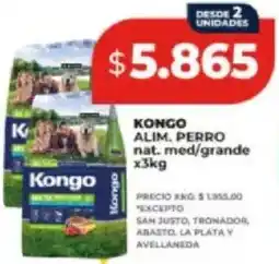 Supermayorista Vital Kongo alim. perro nat. med/grande oferta