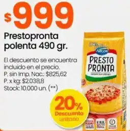 Changomas Prestopronta polenta oferta